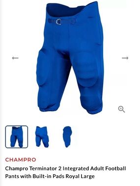 Champro Terminator 2 Integrated Adult Football Pants or Shells in Medium